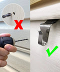 Vinyl Siding Hooks Hanger 10 Pack No Drill Quick Install beside drill showing easy installation without damage