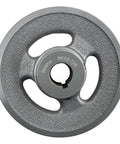 Front view of 7/8 Inch Bore Single Groove V Belt Pulley 5.25 Inch OD Cast Iron Motor Pulley For A Ax B BX 4L 5L V Belts BK5578