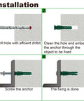 Plastic Drywall Anchors and Screws Kit 400 Piece Set with Ribbed Anchors and Carbon Steel Screws for Strong Easy Install