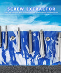 Premium Tap Extractor Set Makes Removing Stripped Or Broken Screw Heads A Total Breeze With This High Speed Steel Kit Perfect For Home Repair Jobs Involving Industrial Bolts And Tough Metal Fasteners That Just Won't Budge. 5-piece HSS screw extractor set in blue pouch