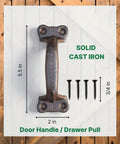 Heavy Duty Cast Iron Fence Gate Handles 4 Pack, rustic, 5.5 inch, screws included for indoor outdoor use, weather resistant