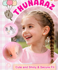 16 Pairs Hypoallergenic Screw Back Earrings Set For Girls And Kids Featuring CZ Studs, Pearl, Heart, Star, Flower And Ball Designs In Stainless Steel, Super Cute And Safe For Sensitive Ears. girl wearing star screw-back stud earring
