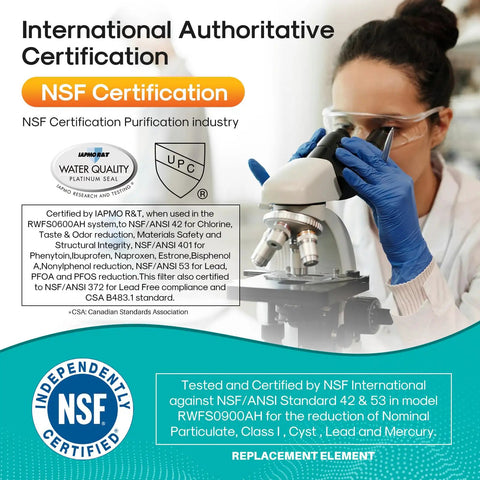Replacement Refrigerator Water Filter Three Pack for UKF8001 and EDR4RXD1 NSF ANSI Certified lab testing image