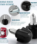 Two Pack Mixer Knob Screw Replacement Parts For KitchenAid Stand Mixers, black knob end, stainless steel screw, close-up