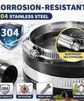 Six Pack 2 Inch Stainless Steel Worm Gear Hose Clamps For PVC Pipe Caps Fits 2.25 To 2.6 Inches Rustproof Reusable Repair Parts