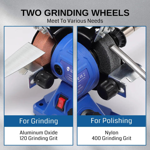 Badass 3 Inch Mini Bench Grinder And Polisher With Rotary Tool Attachment Runs On A Hella Powerful Full Copper Motor for grinding and polishing wheels.