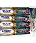 Four Two Point Two Ounce Tubes All In One Zinc Free Denture Adhesive Cream Four Pack Delivers Twelve Hour Hold For Strong Bite Power