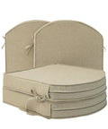 Outdoor Chair Cushions Set Of 4 With Ties, Fade Resistant And Water Resistant, D Shaped Patio Seat Pads, Natural