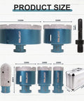 Diamond Core Drill Bit Set For Porcelain Tile And Stone, 7-Piece Kit With 25/35/50/65/100mm Bits, SDS Shank, and Case