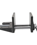 Heavy Duty Cast Iron Woodworker Vise, 6.5 Inch Bench Clamp, Powder Coated Grip Fixture, side view of robust tool