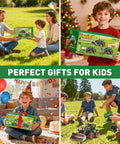 Collage of kids playing with Remote Control Tractor Toy One Twenty Fourth Scale For Kids Ages 3 To 9 With Lights And Sounds