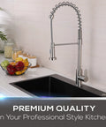 High Arc Kitchen Sink Faucet With Single Handle And Pull Out Spray Head In Stainless Steel Brushed Finish Powerful Sprayer installed