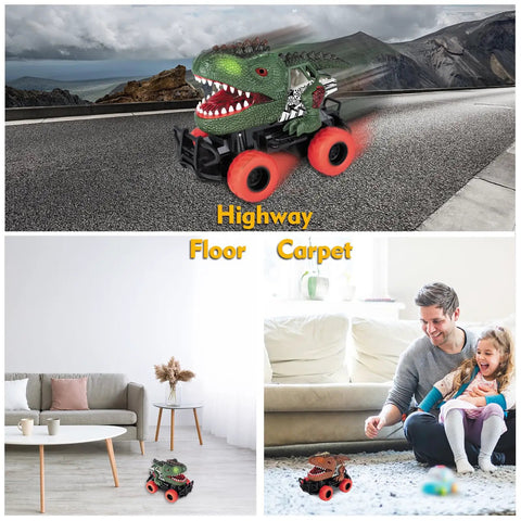 Kid Friendly Dinosaur Remote Control Car For Ages 3 To 7 Totally Fun Dino RC Toy With Shockproof Tires
