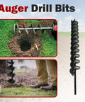 Heavy Duty Steel 24 Inch Long 2 Inch Diameter Earth Auger Drill Bit For Three Eighths Inch Hex Drive Drills Ideal For Planting