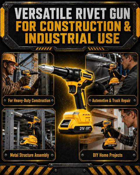 Heavy Duty Brushless Electric Rivet Gun Cranking Out 2698 Pounds Of Raw Power Cordless Rivet Tool for industrial use.