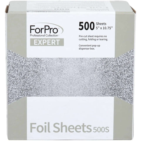Embossed Pre-Cut Hair Foil Sheets In Pop-Up Dispenser, 5W X 10.75L, 500-Count, Pro-Grade Aluminum Foil packaging