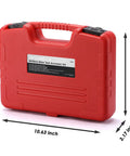 Red case for 18 Piece Drive Tool Accessory Set With Socket Adapters Extensions And Universal Joints Plus Impact Coupler