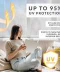 Texture Twelve Window Privacy Film With Dimensional Textured Glass Look Static Cling Non Adhesive Privacy Film For Homes And Offices Blocks View Without Darkening UV Protection Made In USA 36 By 72 Inch showcased with UV protection benefits.