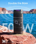 Compact Outdoor Speaker With Floating Playback Stays Upright In Waves IP68 Waterproof Saltwater Resistant 50W Portable.