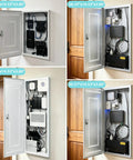 Tough As Nails 28 Inch Media Enclosure For Structured Wiring Cabinets with ventilated hinged door and organized wiring.
