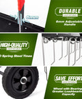 40 Inch Tow Behind Dethatcher With 20 Spring Steel Tines for Thick Lawns Powerful Lawn Sweeper Rake showing adjustable handle