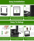 Indoor Hydroponics Garden System With 15 Pod Grow Kit For Herbs And Veggies, LED Grow Light setup instructions