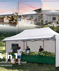 Heavy Duty 10x20 Pop Up Canopy Tent With 3 Removable Sidewalls, Commercial Grade Instant Shelter in a market setting