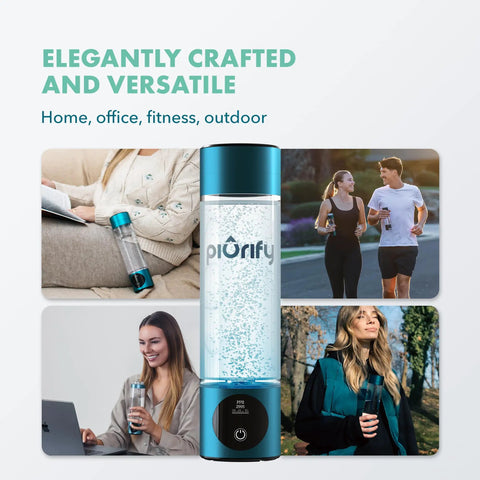 Hydrogen Water Bottle Generator with SPE PEM Technology delivers 6300 PPB in 3 cycles for quick antioxidant hydration