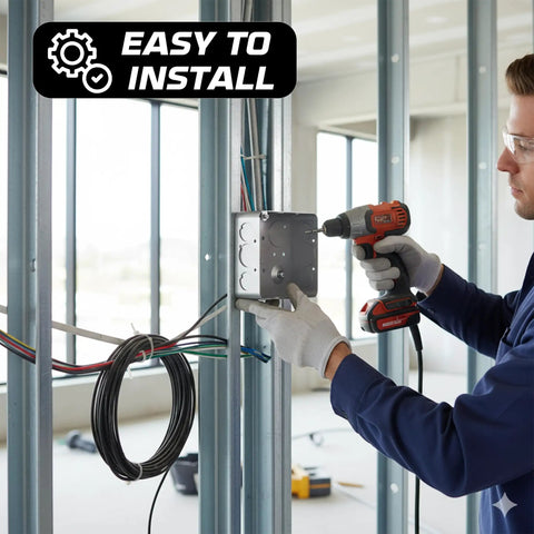 Installation of Heavy-Duty 4 By 4 Inch Electrical Junction Boxes With Covers Pack Of 10, One And A Half Inch Deep, 21 Cu In Capacity