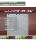 Exterior Double Sliding Barn Door Hardware Kit With Box Track For Outdoor Use Heavy Duty Wall Mount System Supports Up To 300 Lbs Hardware Kit To Hang Two Doors Fits 36 Inches By 2 Doors shown in 12FT setup with track length options