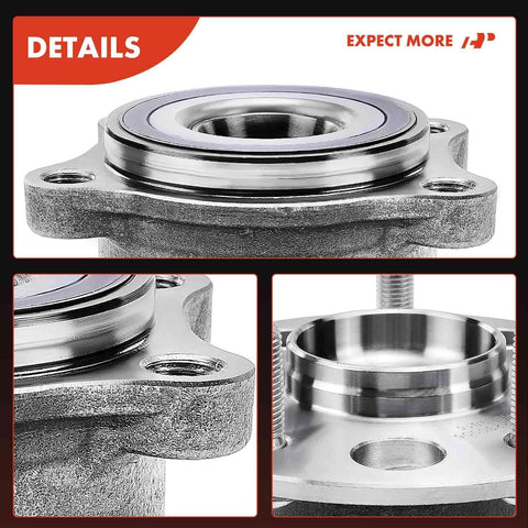 Close-up of Rear Wheel Bearing And Hub Assembly 5-Lug Direct-Fit Replacement For Toyota Camry 2018-2024 with metallic finish.