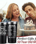 Born In 1976 Vintage 20 Oz Insulated Tumbler shown with a couple celebrating a 50th birthday party with cake.