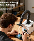 Heavy Duty Solder Fume Extractor With HEPA And Carbon Filter 180 Cubic Meters Per Hour Strong Suction Desktop Use