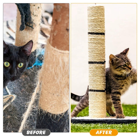 Heavy Duty Natural Sisal Rope For Cat Scratcher And Scratching Posts One Quarter Inch By One Hundred Sixty Four Feet No Dyes