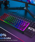 Compact 60 Percent Mechanical Gaming Keyboard Featuring Silky Linear Red Switches And Detachable Type C Cable Built For Sick Desk Setups And Lightweight Travel Rigs PC PS5 PS4 Black, showing RGB lighting effects.