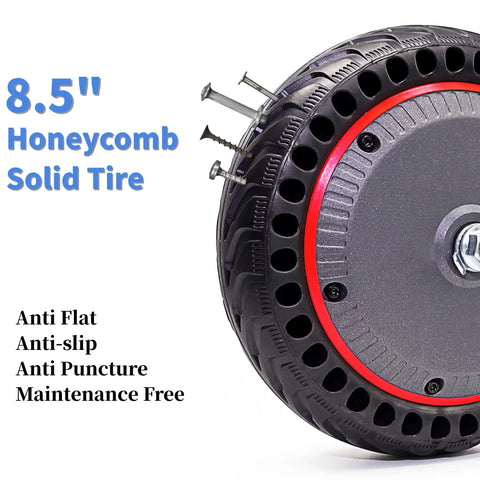 8.5 inch honeycomb solid tire for front electric scooter motor with anti-flat and anti-puncture features