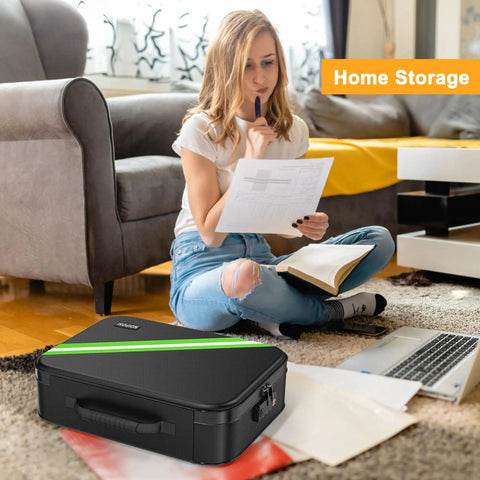 Fireproof Document Safe Box With 5200 Degree Fahrenheit Heat Insulation, Water Resistant Portable Organizer for home storage