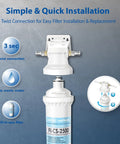 Under Sink Water Filtration System With USA Made Filter High Capacity Removes Lead Chlorine Heavy Metals Taste Odor And Chemicals