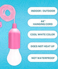 4 Hanging LED Lights For Kids Safe Treehouse And Playhouse Use Indoor And Outdoor Battery Powered Lamps With Easy Pull Chain