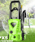 Powerful Electric Pressure Washer 2.6 GPM, 1500W High Pressure Cleaner With 4 Nozzles, Ideal For Car, Home, And Garden, Bright Green