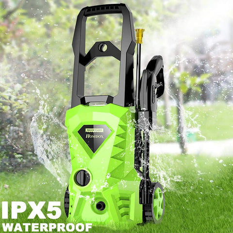 Powerful Electric Pressure Washer 2.6 GPM, 1500W High Pressure Cleaner With 4 Nozzles, Ideal For Car, Home, And Garden, Bright Green