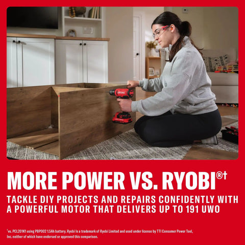 User demonstrating Badass 3/8 Inch Cordless Drill Driver With Battery And Charger Included on a wood project indoors.