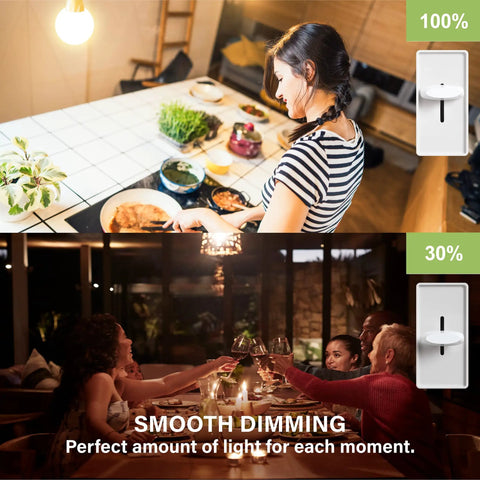 G25 LED Globe Vanity Light Bulb, Dimmable 60W Equivalent, E26 Base, kitchen and dining room setting, smooth dimming feature