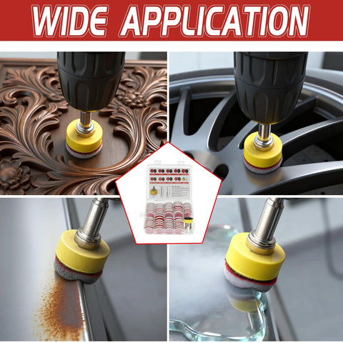 63 Piece 1 Inch Sanding Discs Kit With Hook And Loop For Drill Shanks 1 Eighth And 1 Quarter Inch Wet Dry Pads 180 To 3000 Grit