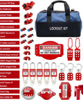 Lockout Tagout Kit for Circuit Breakers With Clamp On Locks, Group Lockout Hasps, Tags, Breaker Lockout in Pocket Bag, OSHA Compliant