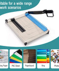 EXTRIC 12-inch heavy-duty paper cutter with safety guard, guillotine blade, metal base, magnetic guide, and laser-printed scale