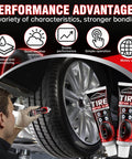 All Tire Types Repair Glue Kit With Tough As Nails Waterproof Flexible Rubber Cement For Cars Motorcycles Bikes And More Seamless Bonding 20ml Two Nail Sizes Pro shown with car tire repair scene.