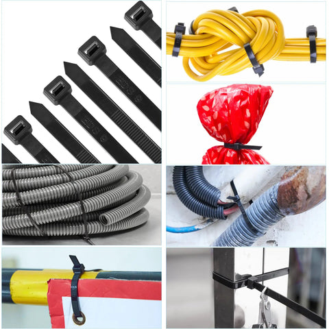 24 Inch Heavy Duty Cable Zip Ties Set With Wire Cutter Black Nylon Ties 175 Lb Tensile Strength 50 Pack in various uses