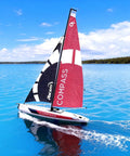 53 Inch Wind Powered Remote Control RC Sailing Boat With 2.4G Radio Assembled Durable ABS Fiberglass Hull on a lake