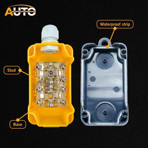 Waterproof Industrial 2 Button Electric Hoist Crane Pushbutton Switches With Box Holder Showing Interior Components